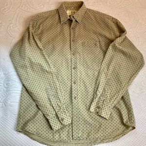 Vintage oversized green polka dot button down shirt